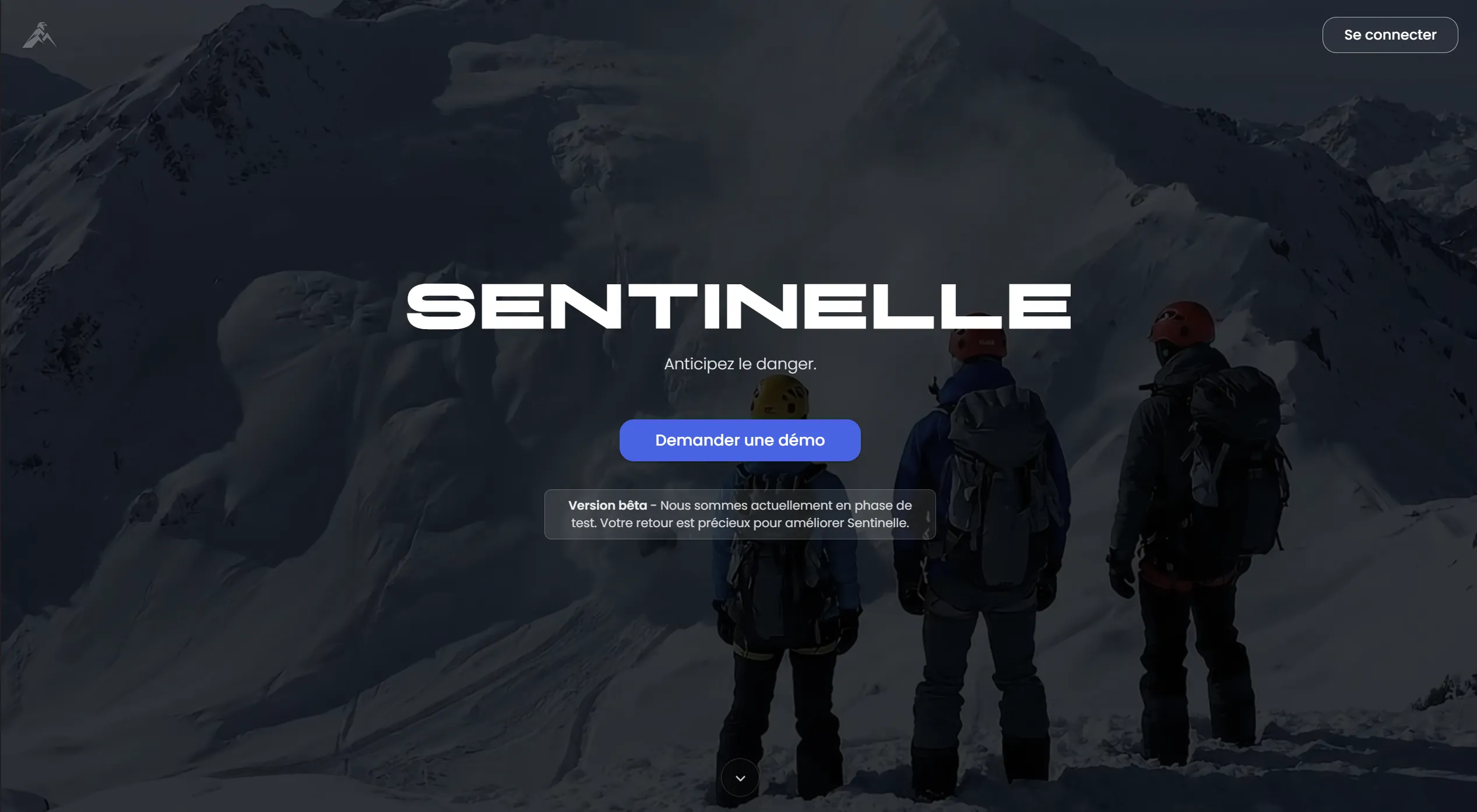 Page d'accueil du site Sentinelle